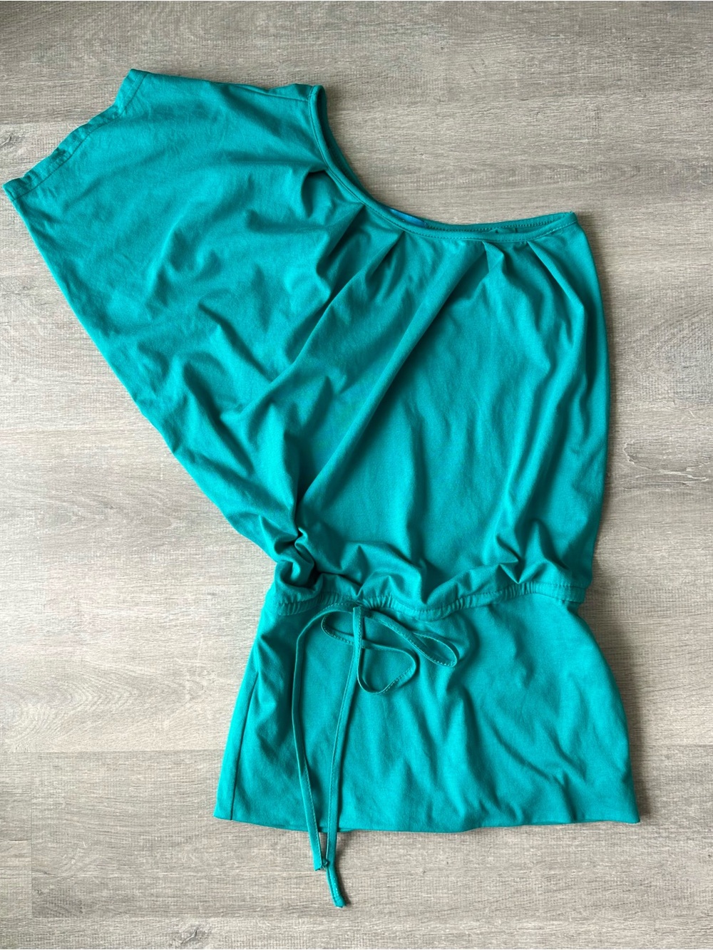 VNTG Y2K Katie Teal One-Shoulder Mini Dress Mermaidcore Aesthetic